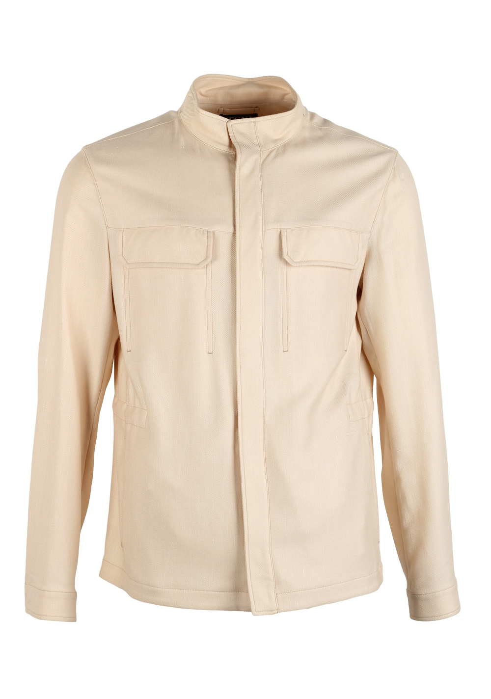 ZEGNA Off White Cashmere Silk Blouson Coat Jacket Size 48 / 38R U.S.